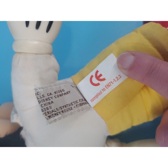 Vintage Mick Mouse 12" Plush Firefighter Red Boots Hat Applause - Picture 10 of 12